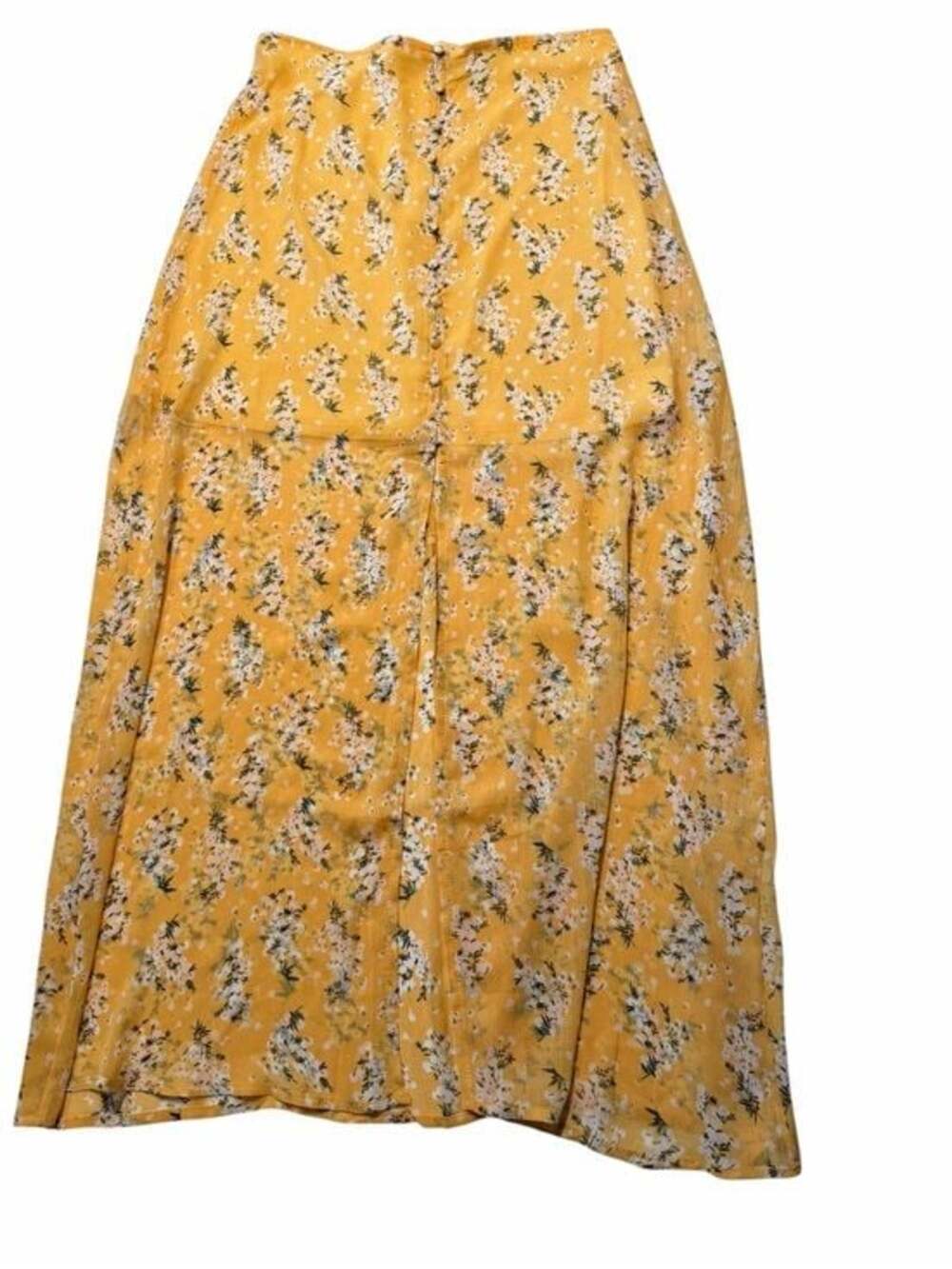 Sans Souci Yellow Floral Midi Skirt